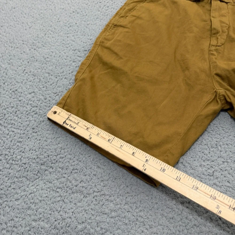 Zara Man Chino Shorts Mens 32 Brown Cotton Linen Blend NEW